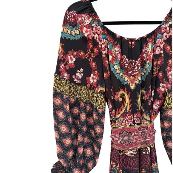 Alice + Olivia Clementina Tiered Maxi Dress Spellbound Multi Size 2 Boho Paisley - Picture 8 of 15